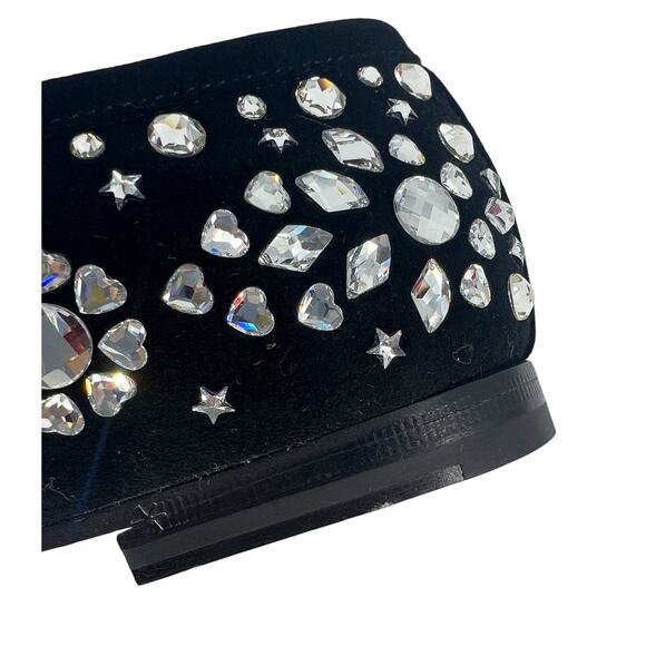 Gucci Jordaan Black Suede Loafers With Crystal Appliqué - Picture 12 of 16